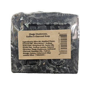 Hand Made~ALL NATURAL~LUXURY Glycerin Chaga Mushroom & Charcoal Soap